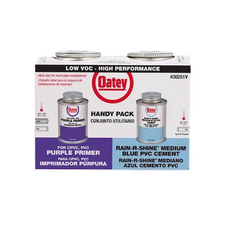Oatey Oatey Rain-R-Shine Blue/Purple Primer and Cement For PVC 4 oz 30251V